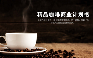 精品咖啡精致生活美食简约商业计划书模版