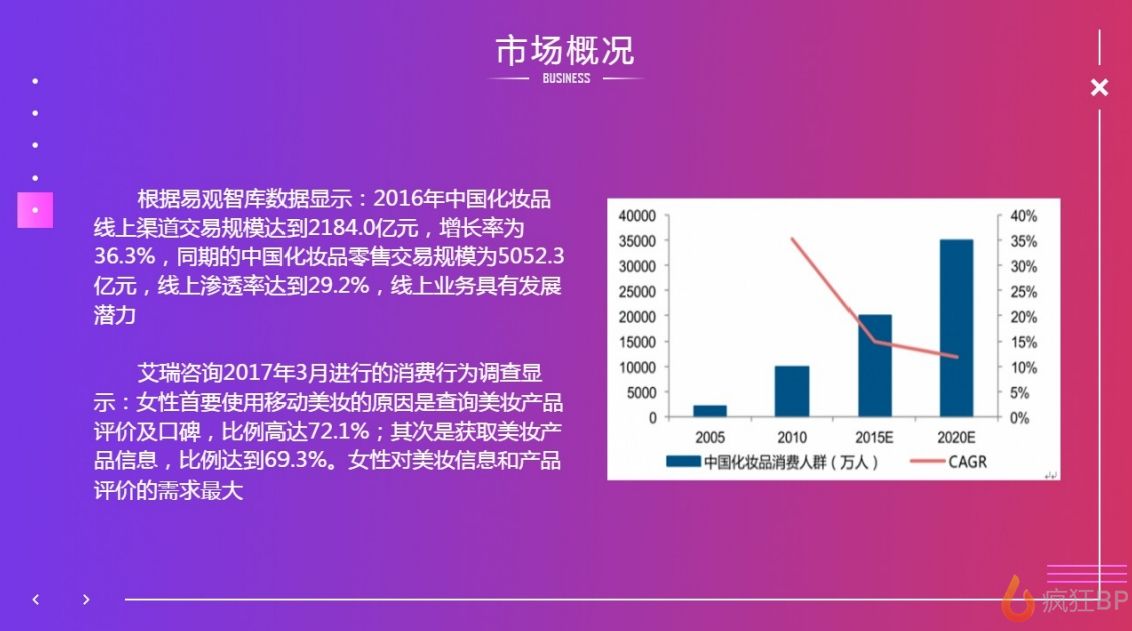 美妆社区APP商业计划书范文市场概况