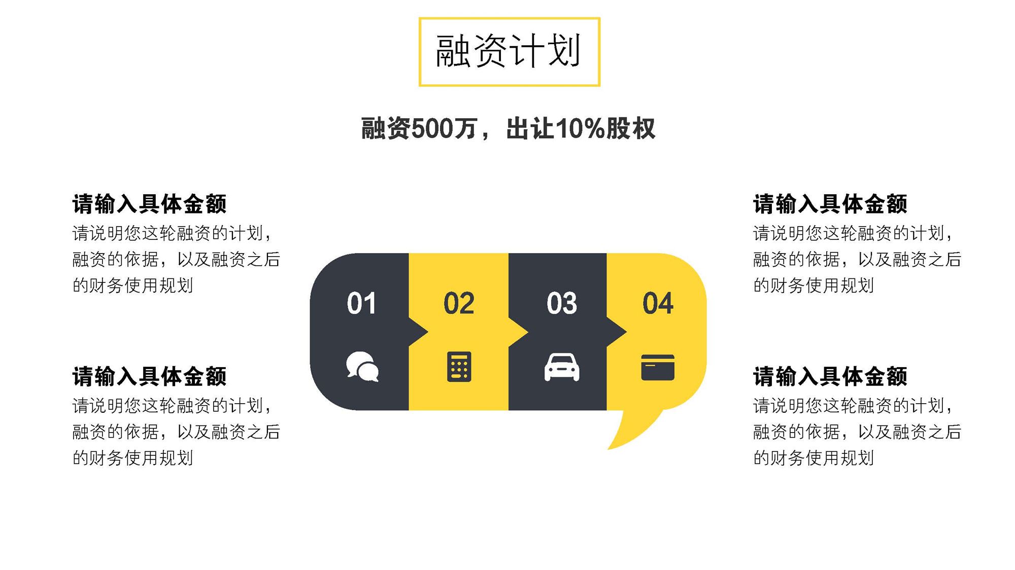 黄色精致简约简洁通用商业计划书模版